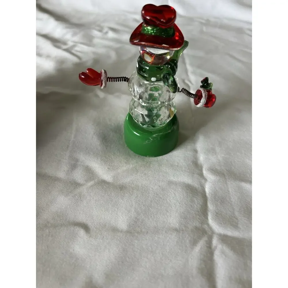 Acrylic Snowman Ornament Coil Metal Movable Arms Legs
